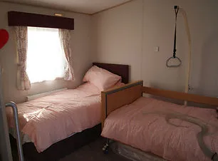 Two profiling beds in a bedroom.